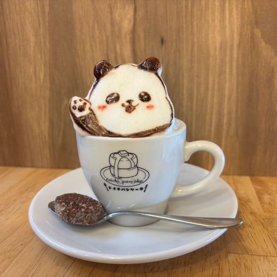 3D latte art of a panda