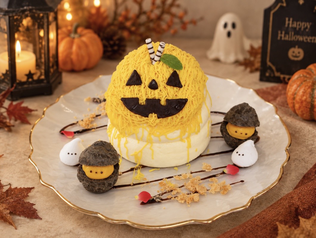 かぼちゃモンブランのハロウィンパンケーキ